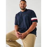 Tommy Hilfiger Big & Tall Taped Short Sleeve Polo Shirt - Navy