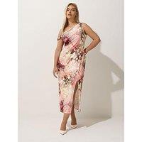 Yours Curve Butterfly Knot Dress - Natural