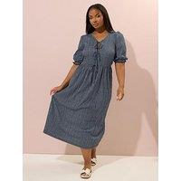 Yours Curve Bow Front Midaxi Dress - Black