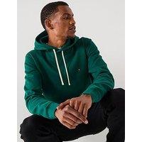 Tommy Hilfiger Regular Fit Essential Fleece Overhead Hoodie - Dark Green