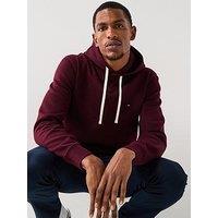 Tommy Hilfiger Regular Fit Essential Fleece Overhead Hoodie - Dark Red