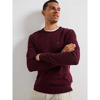 Tommy Hilfiger Essential Cotton Crew Neck Knitted Jumper - Dark Red