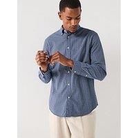 Tommy Hilfiger Flex Poplin Mini Tartan Long Sleeve Regular Fit Shirt - Navy