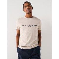 Tommy Hilfiger Linear Logo T-Shirt - Natural