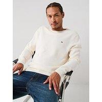 Tommy Hilfiger Essential Structure Crew Neck Knitted Jumper - Off White