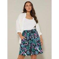 Yours Curve Woven Paperbag Shorts - Black