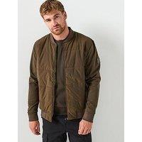 Boss H-Skiles 100 Regular Fit Zip Through Sweat Bomber - Khaki