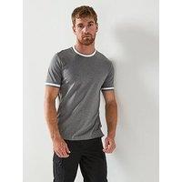Boss Contrast Trim Mercerised T-Shirt - Grey