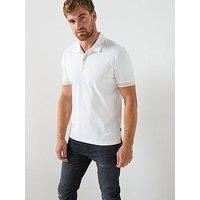 Boss H-Phillipson 200 Slim Fit Contrast Collar Polo Shirt - White