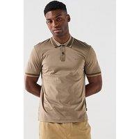 Boss Slim Fit Contrast Collar Polo Shirt - Brown