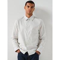 Calvin Klein Long Sleeve Melange Flannel Easy Fit Shirt - Blue