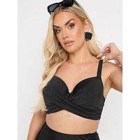 Yours Curve Twist Front Underwired Bikini - Black