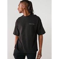 Calvin Klein Loungewear Central Logo T-Shirt - Black