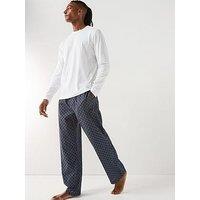 Calvin Klein Loungewear Long Sleeve T-Shirt Emblem Pyjama Set - Assorted - Assorted