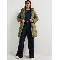 Tommy Hilfiger Padded Mid Length Down Coat - Green