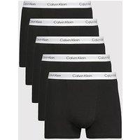 Calvin Klein Underwear 5 Pack Relaxed Fit Icon Cotton Stretch Trunks - Black