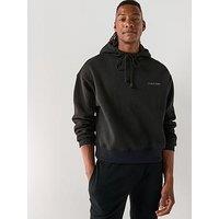 Calvin Klein Loungewear Quilted Texture Overhead Hoodie - Black