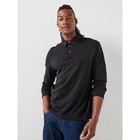 Calvin Klein Long Sleeve Supima Cotton Solid Polo Shirt - Black