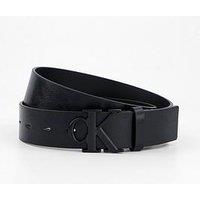 Calvin Klein Monogram Buckle Leather Belt - Black