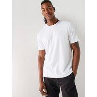 Calvin Klein Supima Chest Embroidered Logo T-Shirt - White
