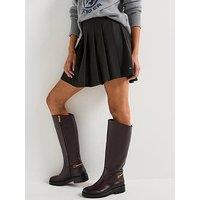 Tommy Hilfiger Essential Wool Pleated Mini Skirt - Black