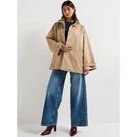 Tommy Hilfiger Cotton Blend Oversized Jacket - Beige