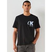 Calvin Klein Ck Overlap Logo Graphic T-Shirt - Black