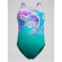 Speedo Girls Printed Pulseback - Blue