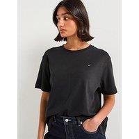Tommy Hilfiger Modern Interlock Boxy Short Sleeve T-Shirt - Black
