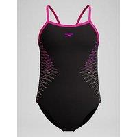 Speedo Girls Plastisol Placement Thinstrap Muscleback - Pink