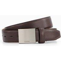 Calvin Klein Plaque Buckle Leather Belt - Brown