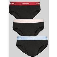 Calvin Klein Underwear 3 Pack Icon Cotton Stretch Hip Briefs - Black