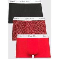 Calvin Klein Underwear 3 Packs Icon Cotton Stretch Low Rise Trunks - Red
