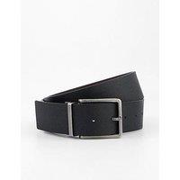 Calvin Klein Warmth Buckle Reversible Leather Belt - Black