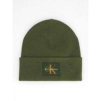 Calvin Klein Logo Patch Beanie - Dark Green