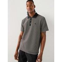 Calvin Klein Striped Ottoman Polo Shirt - Black