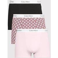 Calvin Klein Underwear 3 Pack Relaxed Dart Icon Cotton Stretch Trunks - Assorted