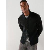 Calvin Klein Boucle Button Front Knitted Cardigan - Black