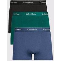 Calvin Klein Underwear 3 Pack Relaxed Dart Icon Cotton Stretch Trunks - Assorted