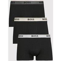 Boss Bodywear 3 Pack Power Contrast Waistband Trunks - Black