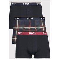 Boss Bodywear 3 Pack Power Check Design Trunks - Blue