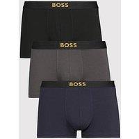 Boss Bodywear 3 Pack Gold Logo Waistband Trunk Gift Set - Multi