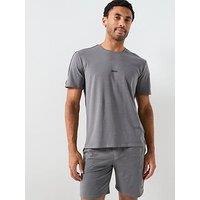 Boss Unique Global Stripe Taped Loungewear T-Shirt - Grey