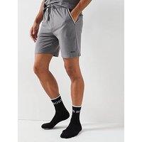 Boss Unique Global Stripe Taped Loungewear Shorts - Grey