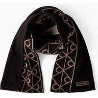 Calvin Klein Embellished Reversible Wool Scarf - Black