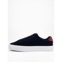Tommy Hilfiger Premium Dress Cupsole Suede Trainers - Navy