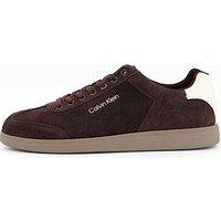 Calvin Klein Low Cupsole Laceup Suede Trainers - Brown