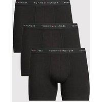 Tommy Hilfiger 3 Pack Signature Cotton Boxer Briefs - Black
