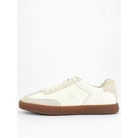 Calvin Klein Leather Flat Trainers - Cream