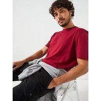 Boss Tchup Relaxed Fit Centre Logo T-Shirt - Dark Red
